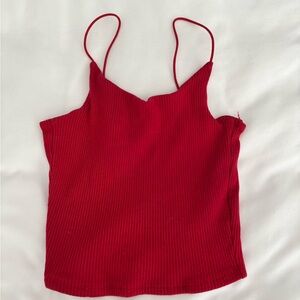 Red Ribbed Women’s Camisole Top